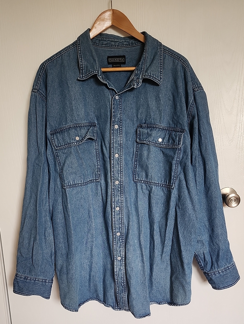 Dakota Classic Denim Button-Up Shirt - Medium Blue